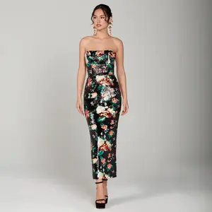 Helsi Strapless Sequin "Leslie" Midi Dress DR6149