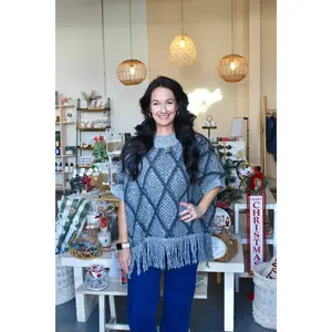 Fall Frenzy Poncho Grey
