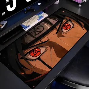 Narut0 Sharingan Uchiha Mouse Pad Anime with Zones TCG Deskmat and Mousepad OPCG Desk Mat