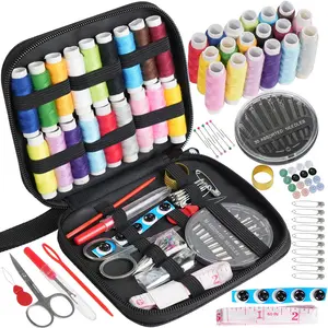 Portable Mini Basic Sewing Kit - Mixed Color Canvas - Travel Everyday Repairs Emergencies - Quick Fixes Convenient Essential Supplies - Includes Thread Set Complete Tools - Ideal for Travelers Students - Christmas Gifts for Mother