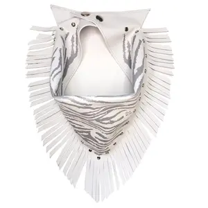 Wild Luxe Zebra Leather Bandana Accessory Festival Necklace