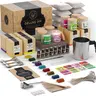 Craftzee Ultimate Deluxe Soy Candle Making Kit – Large 65-Piece Set with Soy Wax, Scents, Frosted Glass Jars, Wicks, Dyes, Melting Pot, Gift Box, Instruction Manual & More