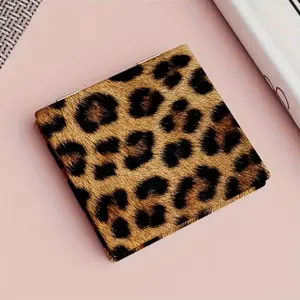 Leopard Print Compact Mirror, Anti-Drop Makeup Mirror, Foldable Dual-Sided Mirror, Student Dormitory Mirror, Portable Vanity Mirror, Travel Hand Mirrors, Handheld Mirrors