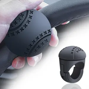 Universal Steering Wheel Spinner Knob - Silicone Anti-Slip wheel knob for Easy Handling Fit for Car, Truck, Boat, Tractor (Black, Heavy-Duty)