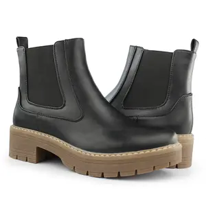 Hawkwell Women's Slip On Chunky Heel Ankle Chelsea Boot Girl  christmas 2024 ornament Girl Footwear Platform Leather