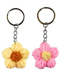 Keychain Charm: Knit Flower