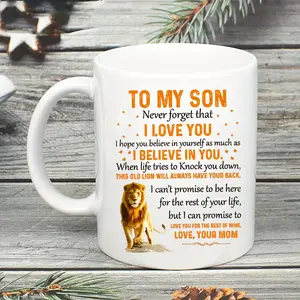 1pc, To My Son Coffee Mug, Ceramic Coffee Cups, Water Cups From Mom Mother, Summer Winter Drinkware, Birthday Gifts, Holiday Gifts, Christmas Gifts, New Year Gifts, For Office