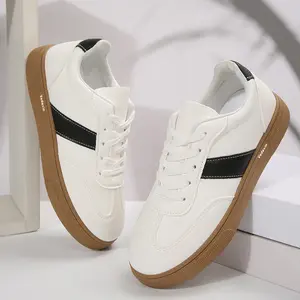 Women Color Block Casual Athletic Sneakers Non-Slip Easy-Clean Round Toe Low-Top Leisure Retro Style Trainers
