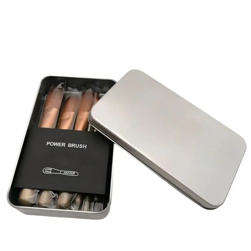 Portable 12-Piece Cosmetic Brush Kit, Soft Synthetic Makeup Brushes with Compact Travel Tin Case