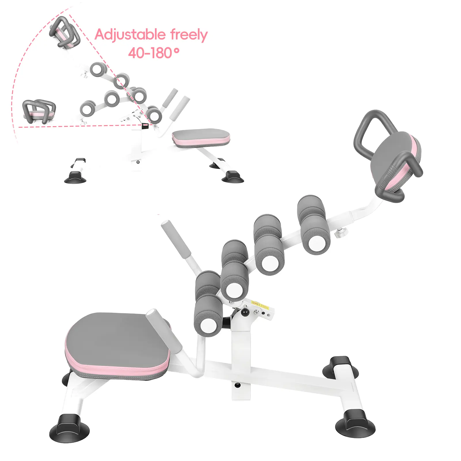 Mini Inversion Table for Back Pain Relief - Foldable Metal Frame Strength Training Equipment, Adjustable Lumbar Stretching, Back Acupoint Massage, Compact Portable, Angle Adjust, 440 lbs Weight Limit, Faux Leather Accents for Home & Gym Yoga Use, Steel Fr
