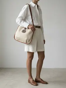 Pre-owned HERMÈS leather Tote Bags Vintage And Canvas Tote Bag in Beige