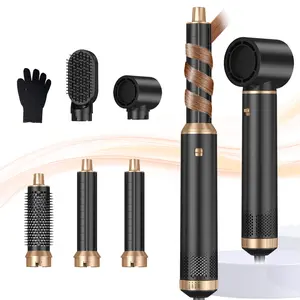 5 in 1 Blow Dryer Brush, Upgrade Hair Dryer Brush Air Curler Air Curling Wrap Styler, Detachable Hot Air Brush Negative Ion Curling Brush Iron, Hair Styling Tools for Drying Curling Straightening