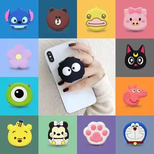 Cartoon Silicone Phone Ring Holder Grip, Portable Phone Holder, Soft Elastic Anti-Slip Design, Cute Style for Young Women, Ideal for Daily Use, Watching Movies, Selfies, Accessories