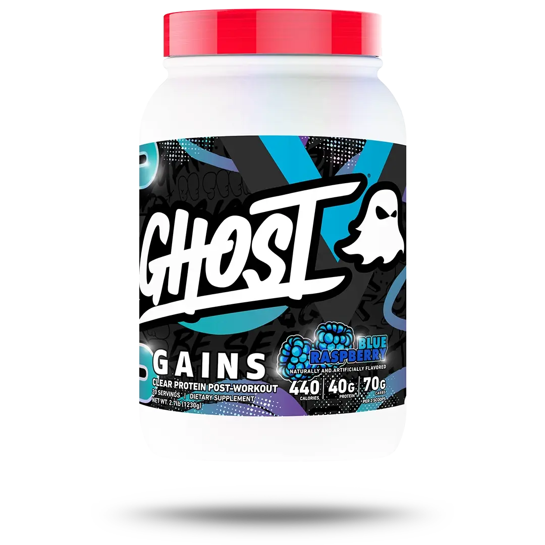 GHOST CLEAR GAINS | Zero Fat, 70G Carbs, 40G Whey Protein Isolate | Blue Raspberry, Orange Cream, Strawberry Watermelon GHOST CLEAR GAINS | Zero Fat, 70G Carbs, 40G Whey Protein Isolate | Blue Raspberry, Orange Cream, Strawberry Watermelon