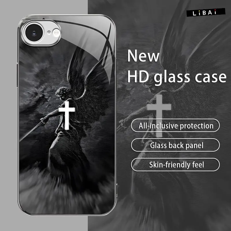Suitable for [iPhone 16e] Jesus New stylish high quality glass protective case affordable anti-drop anti-fingerprint-888