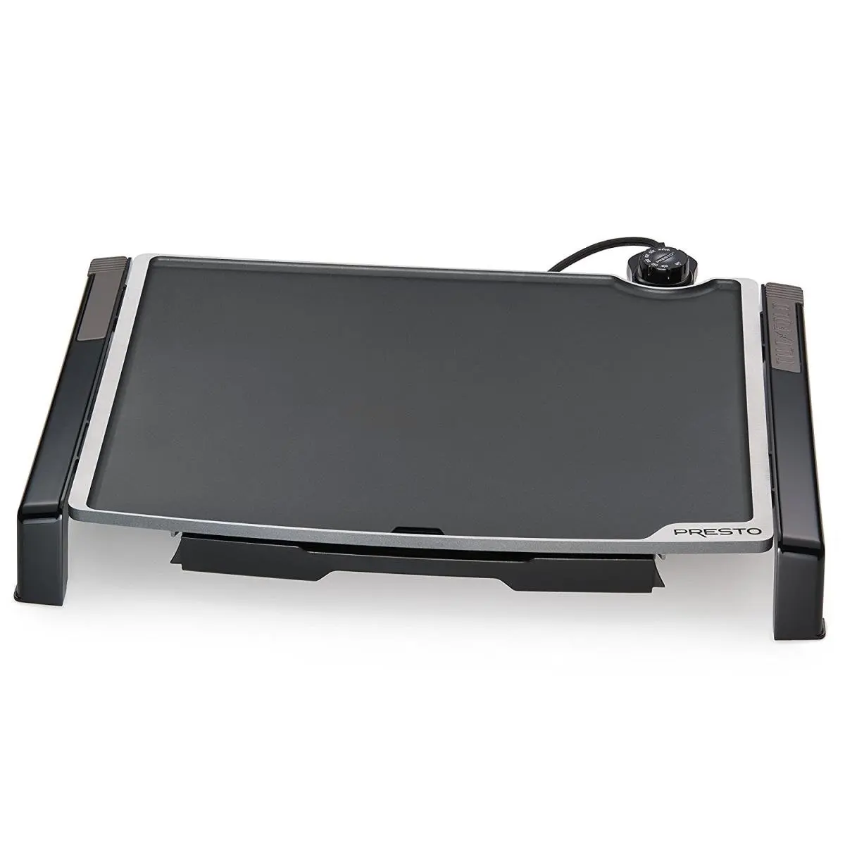 19x15 in. Rectangular Electric Tilt-N-Fold Griddle for Kitchen, 1.9" Thin Cooktop with Adjustable Level & Tilted Surfaces, Folds Up for Lunch & Dinner Prep, 19 X 15 In