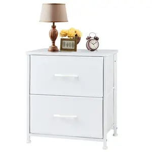 Nightstand with 2 Fabric Drawers, Dresser, End Table, Bedside Table, for Bedroom, Living Room, Entryway
