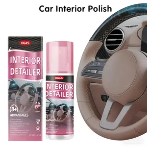 Car Interior Exterior Detailer 100ml, Multi-Surface Cleaner for Dashboard, Leather, Rubber, Plastic, UV Protection, Polished Coated Anti-Aging, Waterless Spray Wax Quick Cleaning Stuff, Auto Detailing Supplies Accessories Gift for Car Guy Automotive Care