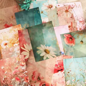 Flower Pattern Decorative Paper, 70pcs/set DIY Trimmable Junk Journal Decor Paper, Handmade Accessories for Arts Crafts, Scrapbooking Supplies, Scrapbook Materials