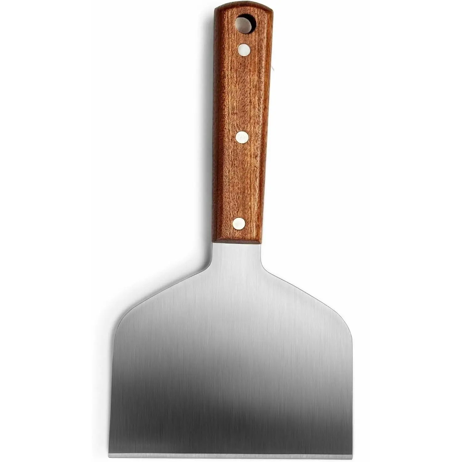 Extra Wide Griddle Scraper, 5.5''x5.5'' Smashed Burger Scraper Grill Scraper Spatula Burger Turner - Full Tang Wooden Handle Professional Grade Grill Accessories, Knife Grade Stainless Steel