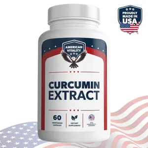 American Vitality Curcumin Extract - Powerful Antioxidant & Anti-Inflammatory Formula - Premium Curcumin Supplement for Joint, Immune & Overall Health Support - Designed for Maximum Absorption & Effectiveness - 1 Bottle (60 Capsules)