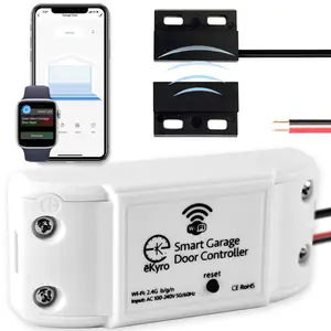 eKyro Updated Smart Garage Door Opener - Universal WiFi Remote Controller, Compatible with Alexa, Google Home, iPhone, Siri, Android, Door Left Open Alert, Home Security System Integration