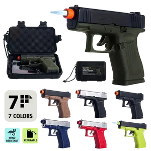 Windproof Torch Lighter, With Case, Adjustable Jet Flame, Refillable, Design Ideally for Daily Use Cooking, Outdoor Activities [Butane not included]