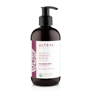 Alteya Organics Rejuvenating Rose Massage Oil USDA Organic 250ml Bulgarian Rose Aroma Moisturizing Body Oil