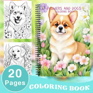 A coloring book featuring a line drawing of a dog, double-helix bound, A4 size, 20 pages. Creative and relaxing, perfect as a holiday and birthday gift, for drawing and art.