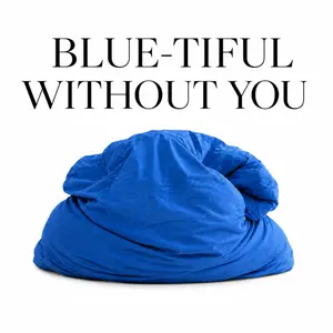 Blue-Tiful Without You Decorative Standard Pillow, Glow Up Comfort Gift for Women - College Dorm, Breakup Use