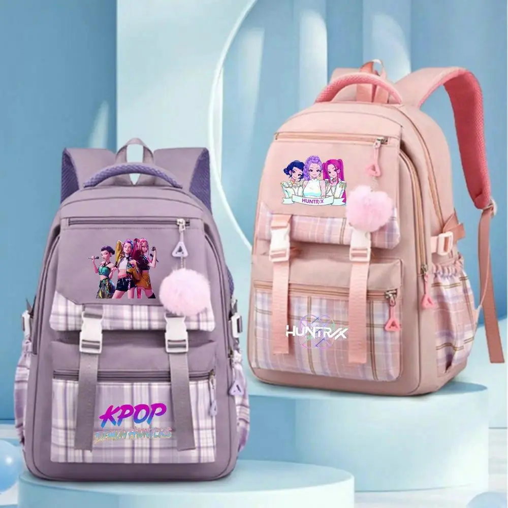 KPop Demon Hunters School Backpacks Students School Bags Fashion Travel Backpack Girls Waterproof Backpack Zipper Laptop Bagpack