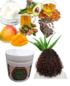 Organic Hair Solution-Curling Cream for Natural Hair with Pure Shea Butter-Mango Butter-Coconut-Aloe Vera-Vitamin E