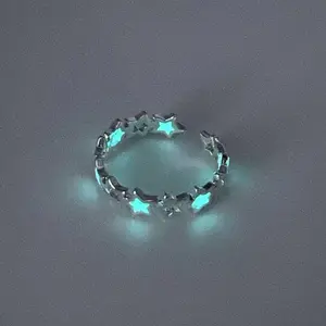Aesthetic Pick!Dreamy Glow Galaxy Star Ring| Magical Light-Up Finger Accessory (Halloween/Birthday Ready) Fashionable Jewelry