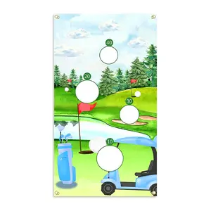 1PC 30*53in "golf" Theme Birthday Indoor Outdoor Party, Toss Games Banner with 4 Bean Bags, Birthday Party Decoration, Party Decorations Banners, Party Decoration Supplies, Party Games .