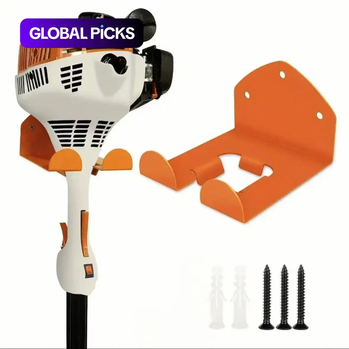 Wall-Mounted Lawn Mower and Weed Trimmer Bracket, 1-Count Garage Metal Storage Rack, Yard Tool Organizer, Tool Organisers for Home, Garden or Workshop #GLOBAL PICKS