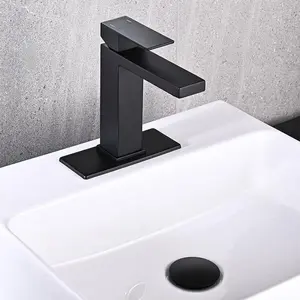304 Stainless Steel Bathroom Sink Faucet, Square Cold Hot Water Tap, Waterfall Faucet, Luxury Design, Ideal for Washroom, Durable and Stylish