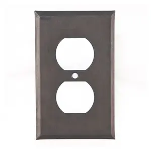 Single Outlet Cover Unpierced in Kettle Black