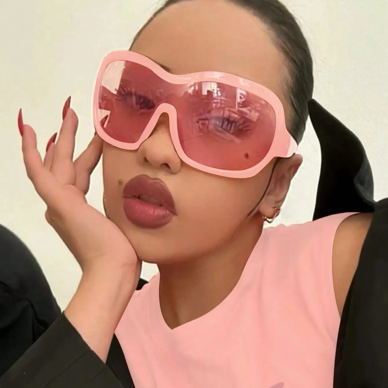 Round Oversized Polarized Sunglasses Retro UV Protection Unisex Trendy Shades Amazon.com: PASTL Oversized Round Circle Sunglasses Womens  main image 2