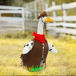 Western Cowboy Style Goose Costume, Handmade Porch Goose Clothes, Unique Animal for Festive Occasions, DIY Craft Project Idea