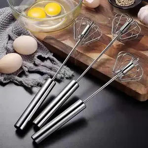 ( 2 pcs )Egg Beater Push Whisk - Handheld Kitchen Mixer for Quick and Efficient Mixing of Eggs and Other I