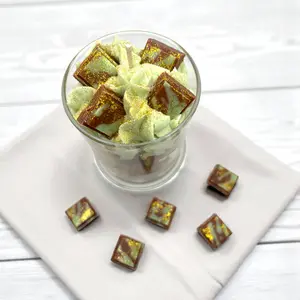 Unique Candle Designs By Kaneca - Dubai Chocolate Candle. 13 oz. Large Soy Dessert Candle