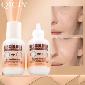 「QICIY」Spring Glow Up！ Discolour Liquid Foundation Color-changing All Day Flawless Finish 30ml Natural Look Versatile Use Easy Application，Korean formula，30ML