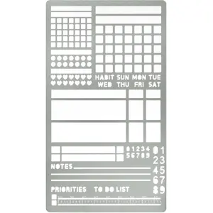 No.423 Metal Stencil for  Journaling, Makeselife Bookmark, Planning, Banners, Lines, Lists, Planner , Habit , Dot Journal Stencil for Diary, Template, Scrapbook