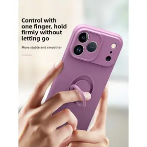 Silicone Smartphone Casing with Handheld Ring Stand, Lanyard and Free Screen Protector - iPhone 16/17 CE Compatible Device Protection Cover for Premier League Sports & Outdoor Fans (Bath Witch Lotus Themed, Enables 1-Hand Grip)