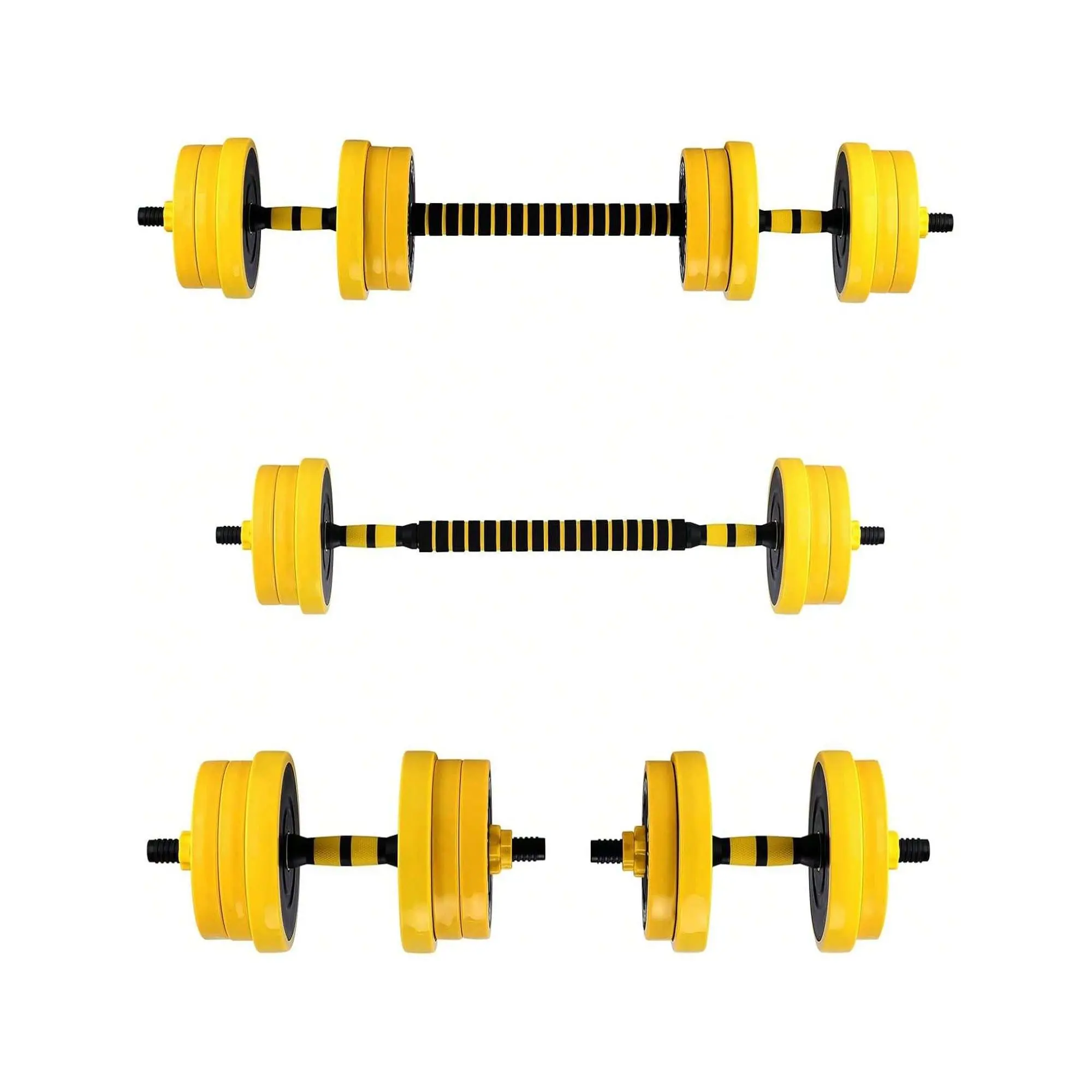 Yellow-44Lb Dumbbell Sets Adjustable Weights, 44 Lb Free Weights Dumbbells Set For Home Gym  Adjustable Weights Set For Home Gym, 44 Lb 2-In-1 Adjustable Dumbbell Set With Foam Handles