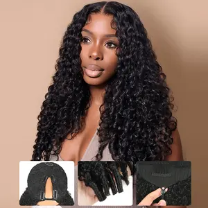 [250% Density] STERLY V Part Burmese Curly Human Hair Wig Kinky Straight Glueless Wigs for Black Women Upgrade U part Wig No Leave Out 12A Yaki Loose Body V Shape Clip in Half Wig No Glue No Sew Beginner Friendly Wig #TikTokShopBlackFriday