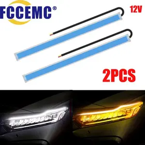 Car Led DRL Light Strip Daytime Running Lamp Dynamic Scan Flexible Waterproof Headlight Turn Signal Lights 12V Universal