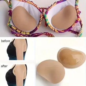 Heart-Shaped Self-Adhesive Bra Inserts, Thick Sponge Pads, Reusable Breast Pads, Invisible Swimwear Bras, Reverse Chest Pads for Women, Bra Padding Inserts