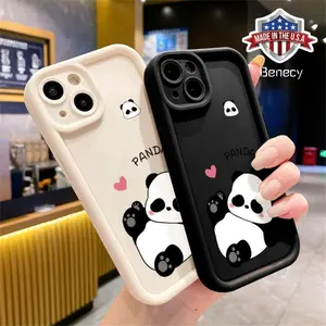 Cute Panda Phone Case for for iPhone 16 Pro 15 Plus 14 Pro Max 11 12 13 14 15 16 Soft Cover Shell Funny Stickers All Weather Protector