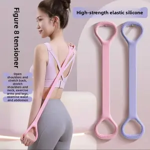 Rally Open Back Fitness Women's Stretching Belt Elastic Belt Exercising Equipment Household Open Shoulder Back Yoga Artifact Adjustable jump rope Indoor/Outdoor Foldable Multi-Functional Ab Workout Thrust Machine balance Resistance Kegel Trainer